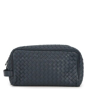 BOTTEGA VENETA Blue Intrecciato Clutch Bag